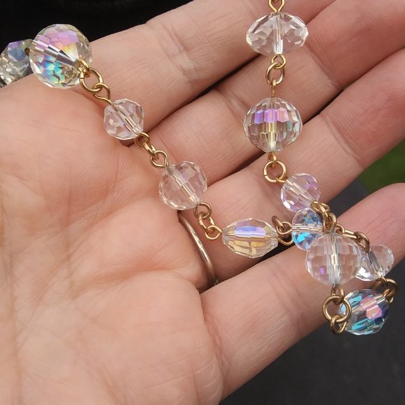 Kirks Folly sparkling Aurora Borealis Necklace choker beautiful Iridescence AB - Picture 13 of 17